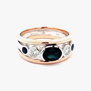 Rose gold Multi and Diamond gemstone